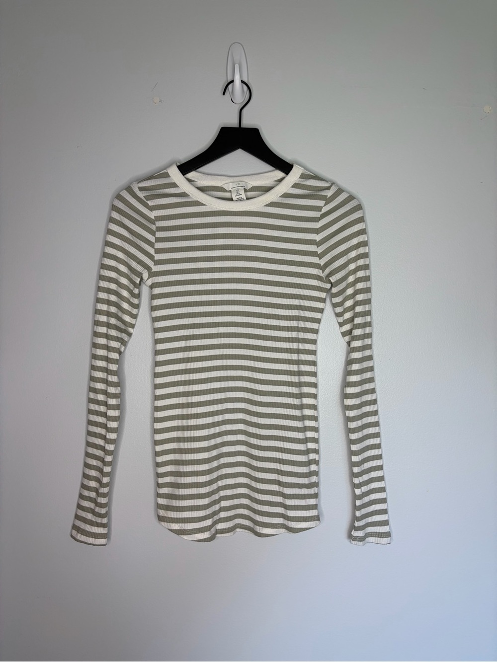 NWT | Striped Long-Sleeve Crewneck Top - H&M